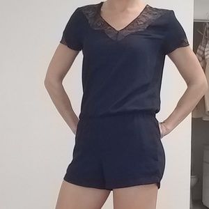 Love Stich Lace Trim Romper